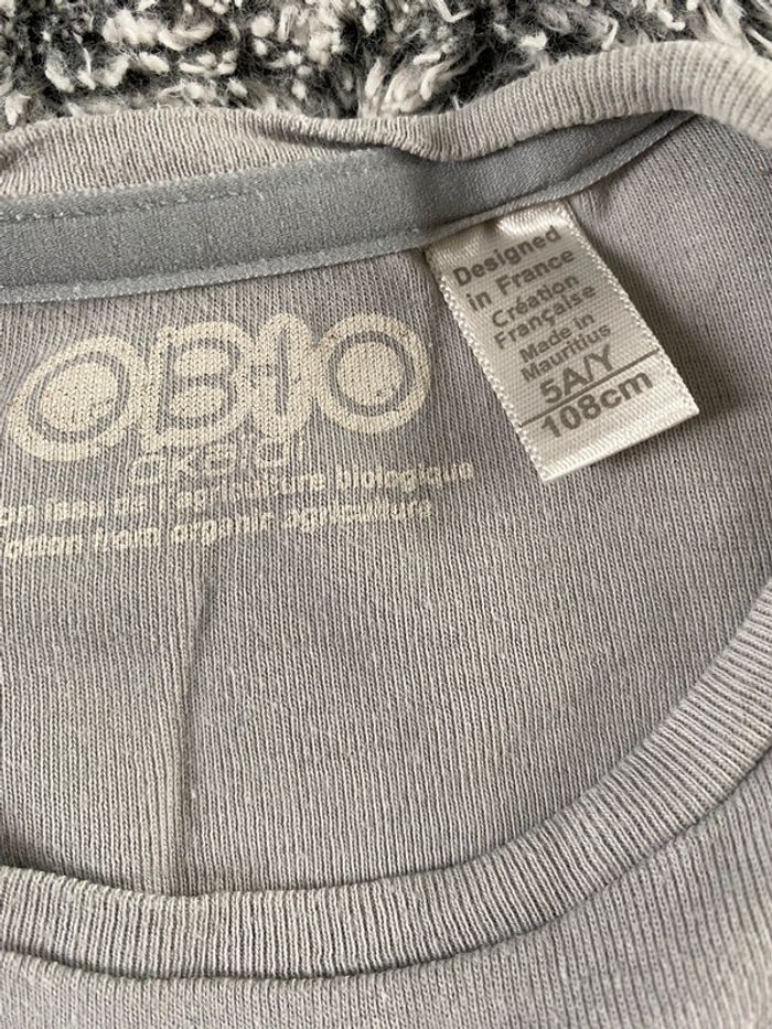 Teeshirt manches longues gris Okaidi - 5 ans - photo numéro 3
