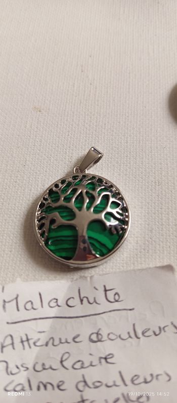 Pendentif en malachite