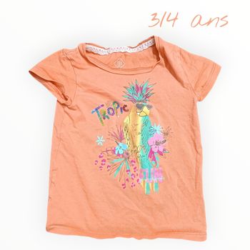 🦜🌴T-shirt TEX tropical – 3/4 ans 🌴🦜 