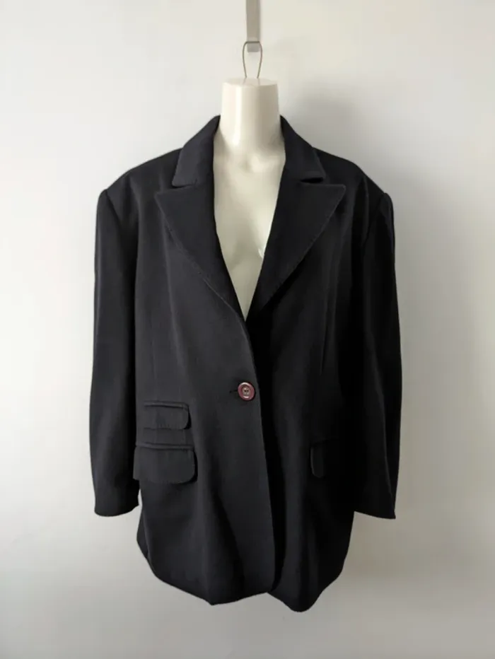 Veste marine en laine et cachemire - Wool and Cashmere - taille 46