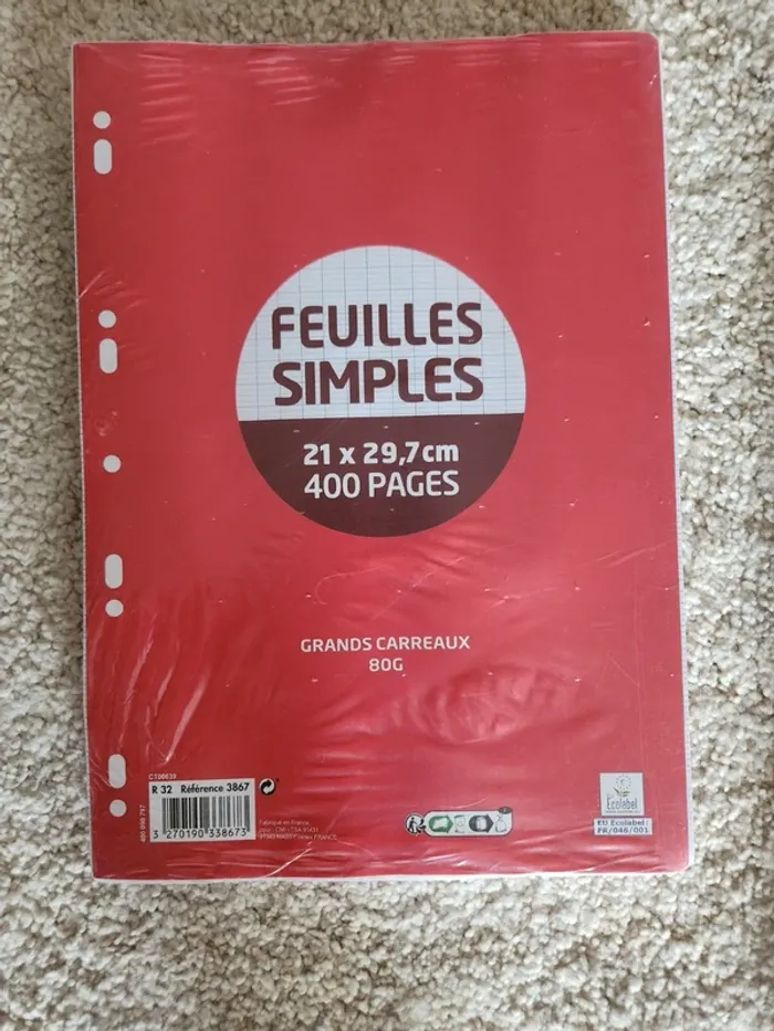 Paquet feuilles simples