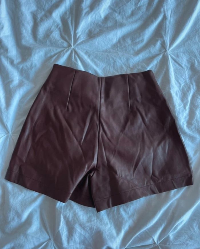 short simili cuir marron - photo numéro 2