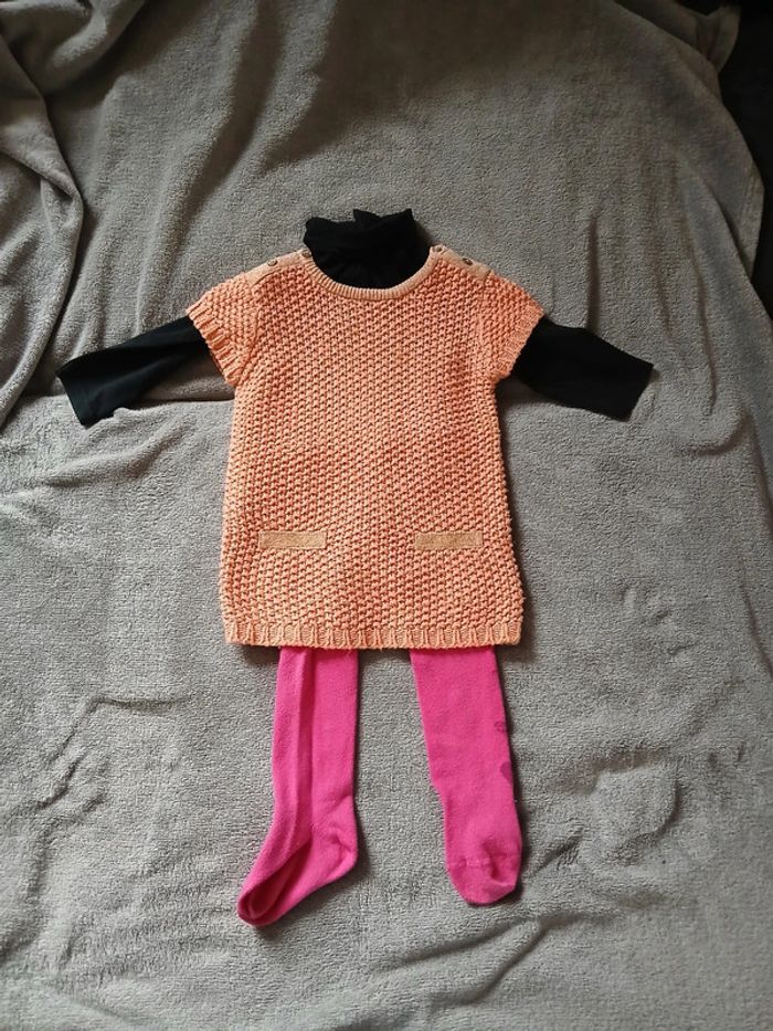 Ensemble robe/haut/collant 12 mois