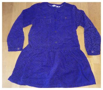 Robe velour léopard bleu