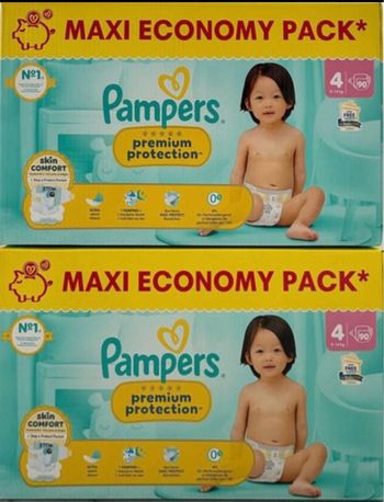 Lot de 2 cartons  de couches Pampers taille 4