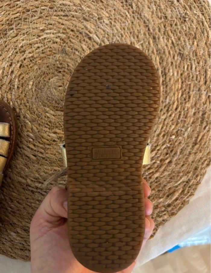 Sublime sandale en cuir dorée fabrication française le chalet Aquitain - photo numéro 4