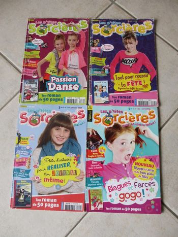 Lot de 4 magazines Les p’tites sorcières 2012 à 2016