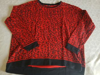 Pull rouge motif