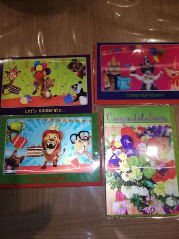 Lot 4 cartes neuves avec enveloppe