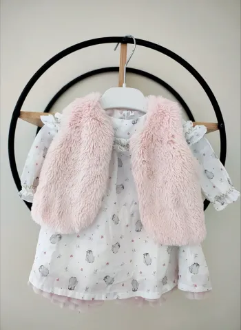 3 mois ensemble orchestra robe été gilet tout doux sans manche assorti