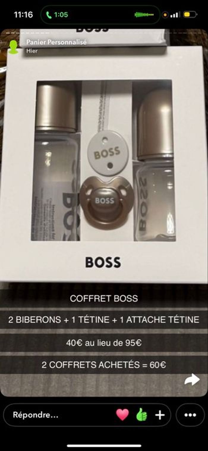 Coffret boss biberon neuf