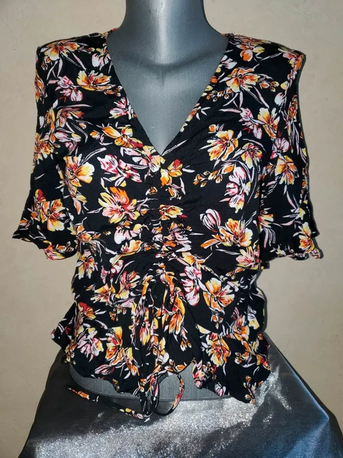 haut blouse chemise florale femme taille 36 H&M - photo numéro 6