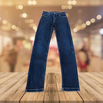 Jean Bleu Foncé Surpiqûres Blanches - Taille 36