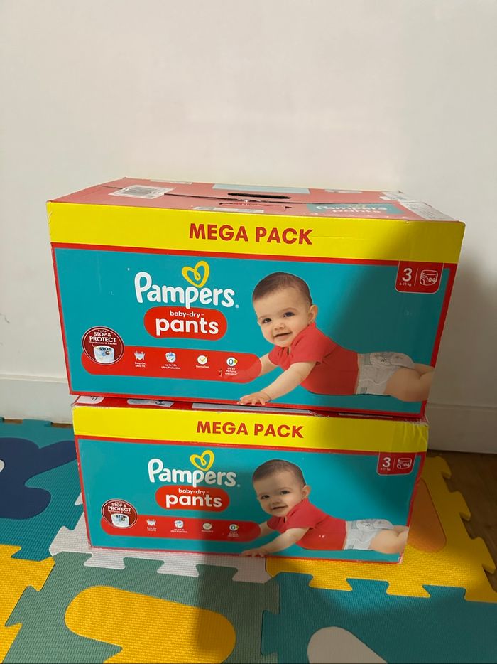 Lot de 2 paquets Pampers Baby-Dry Pants Taille 3 – 208 couches neuves