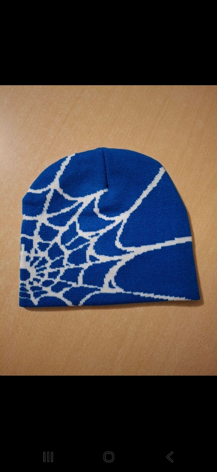 Bonnet Spider bleu et blanc