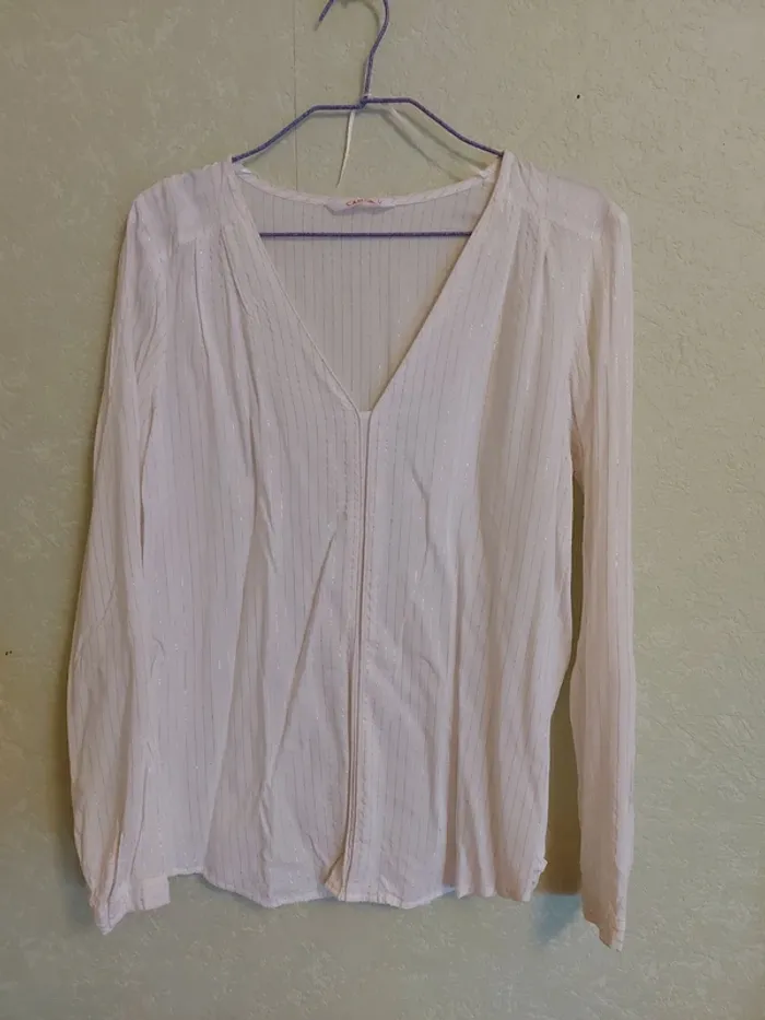 Blouse blanche doré camaïeu