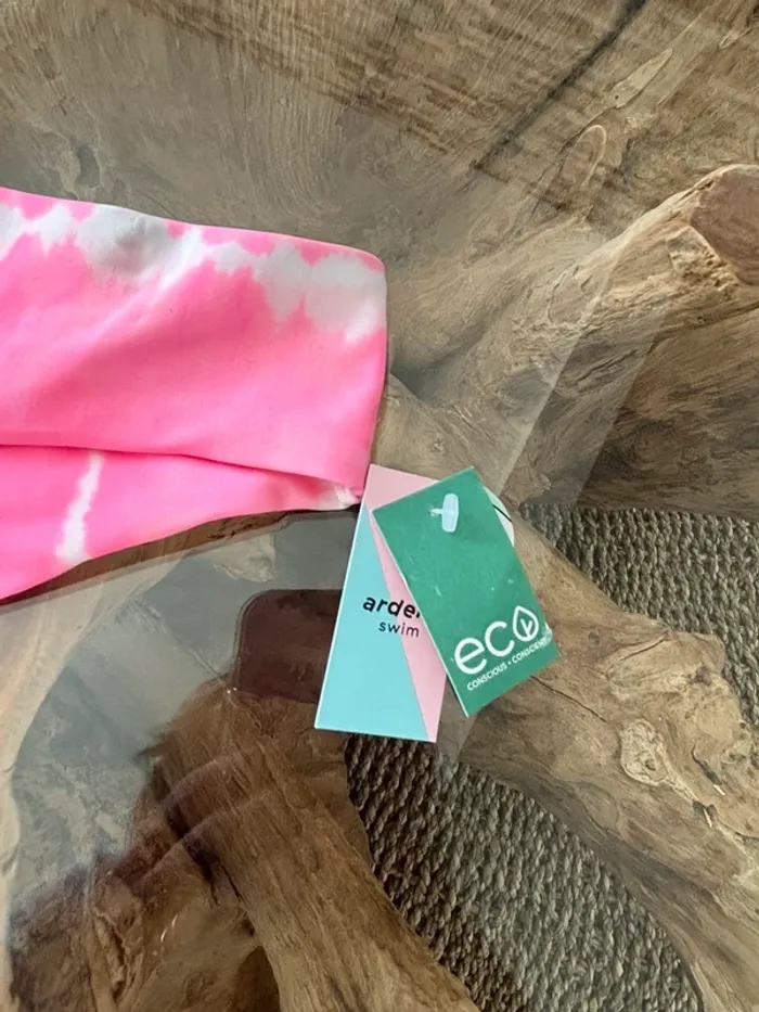 Bas de maillot de bain Ardene rose blanc échancré - photo numéro 3