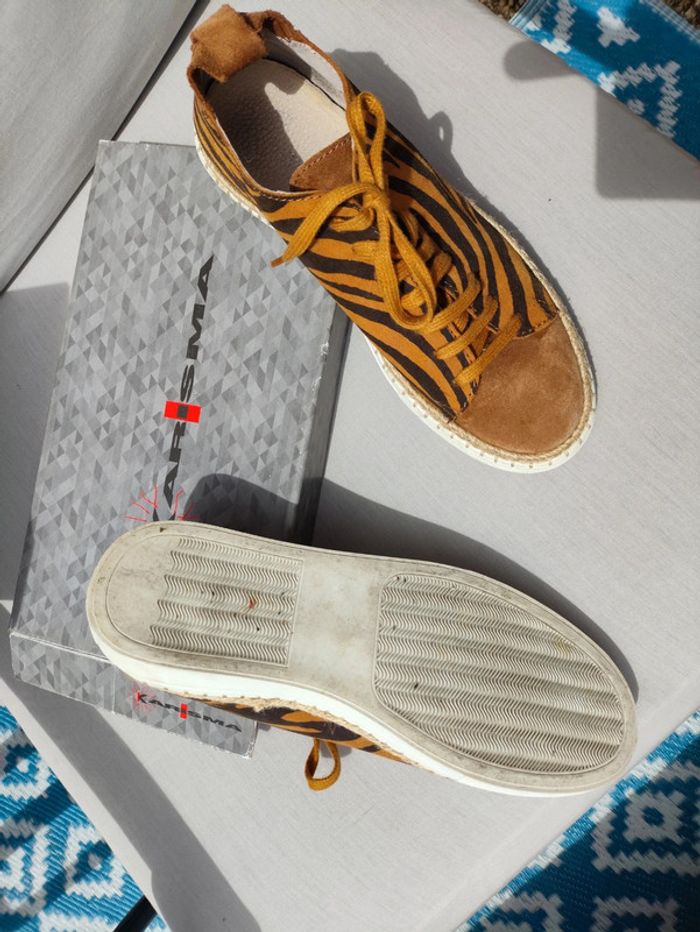 Sneakers cuir imprimé zèbre 39 - photo numéro 5