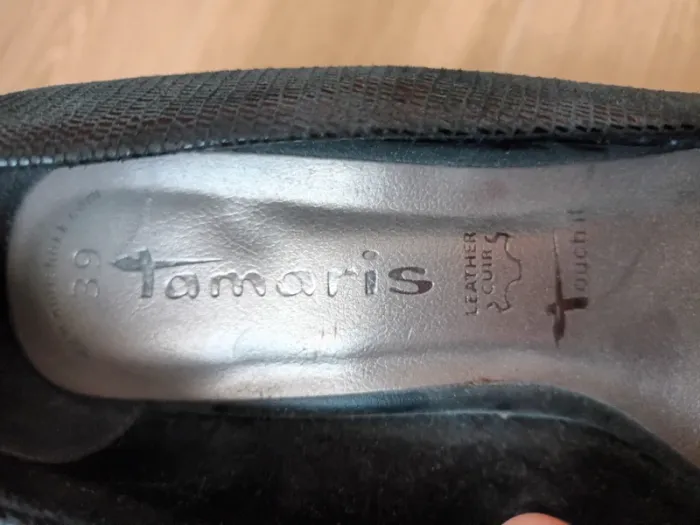 Escarpin neuf 39 Tamaris noir en cuirchaussures à talon - photo numéro 3