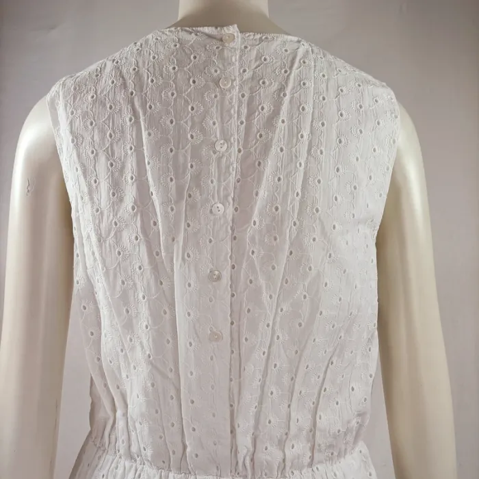 Robe courte - Sud Express - Blanche printemps été broderie anglaise A1132 - photo numéro 7