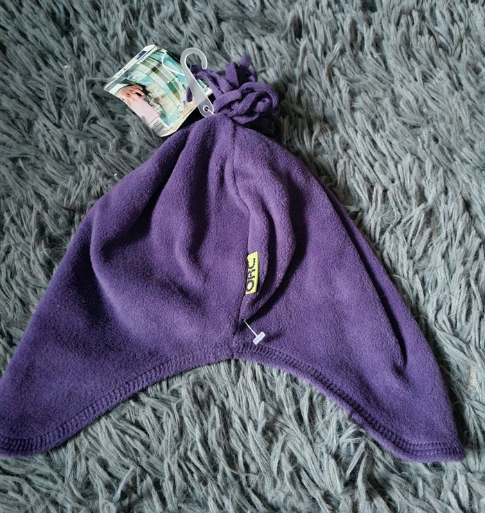 Bonnet avec pompons violet - photo numéro 5