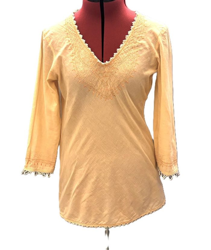 Belle tunique made in indian 100% coton brodée S/36