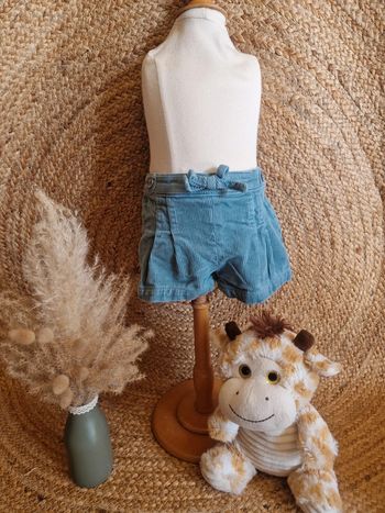 Jolie short en velour milleraie bleu fille sergent major 2 ans 92cm