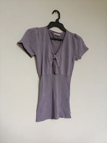 Haut lilas manches courtes à nœud – MNG Basics  vintage