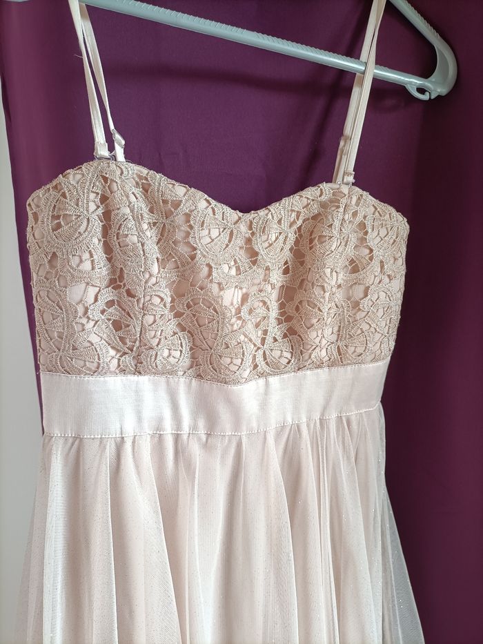 Robe femme 38 Patrice Breal rose poudré tulle soirée cérémonie bretelles ou bustier très bon état - photo numéro 3