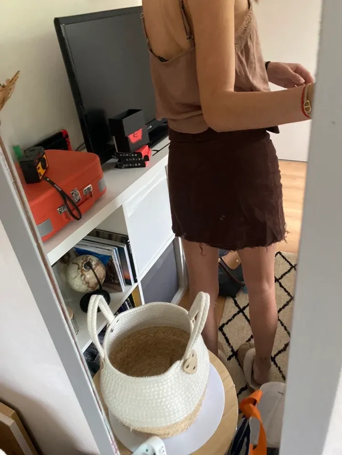 Jupe en velours marron - Boutique Indépendante - photo numéro 3