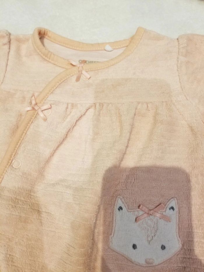 Pyjama renard en velours rose - photo numéro 3