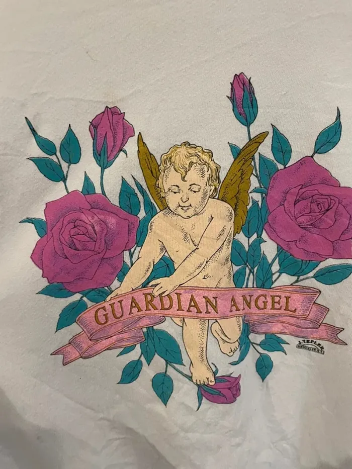 Crewneck 90s Guardian Angel Jerzees Womens L Made in USA 🇺🇸 - photo numéro 2