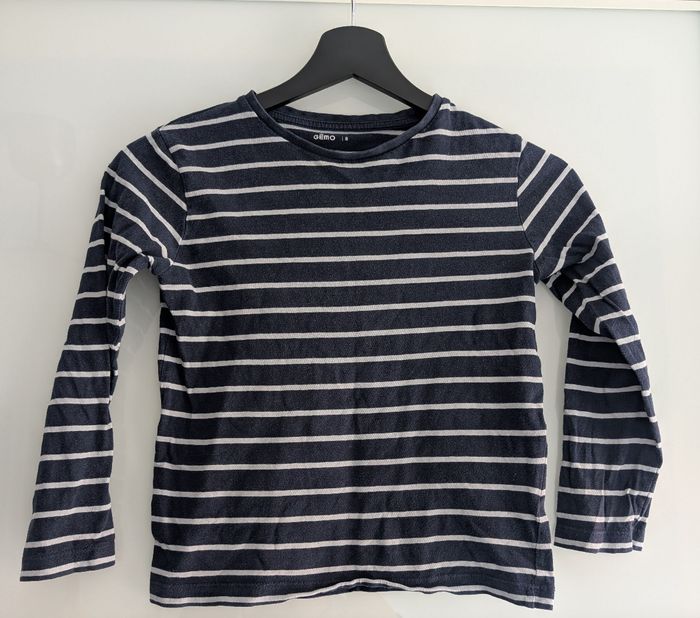 T-shirt rayé bleu marine GÉMO - Taille 8 ans - photo numéro 1