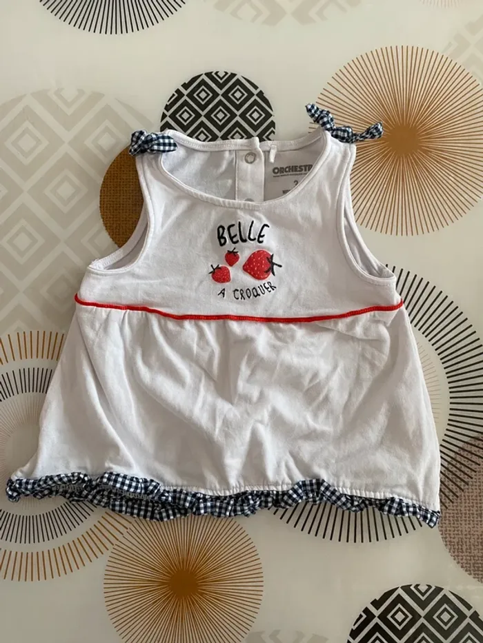 T-shirt débardeur 3 mois fille
