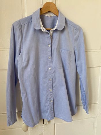 Chemisier col Claudine coton bleu ciel Bizzbee taille M