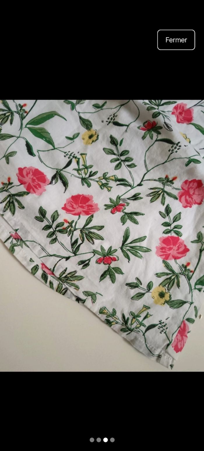 Tee shirt fleuri vert rose 12 mois - photo numéro 3
