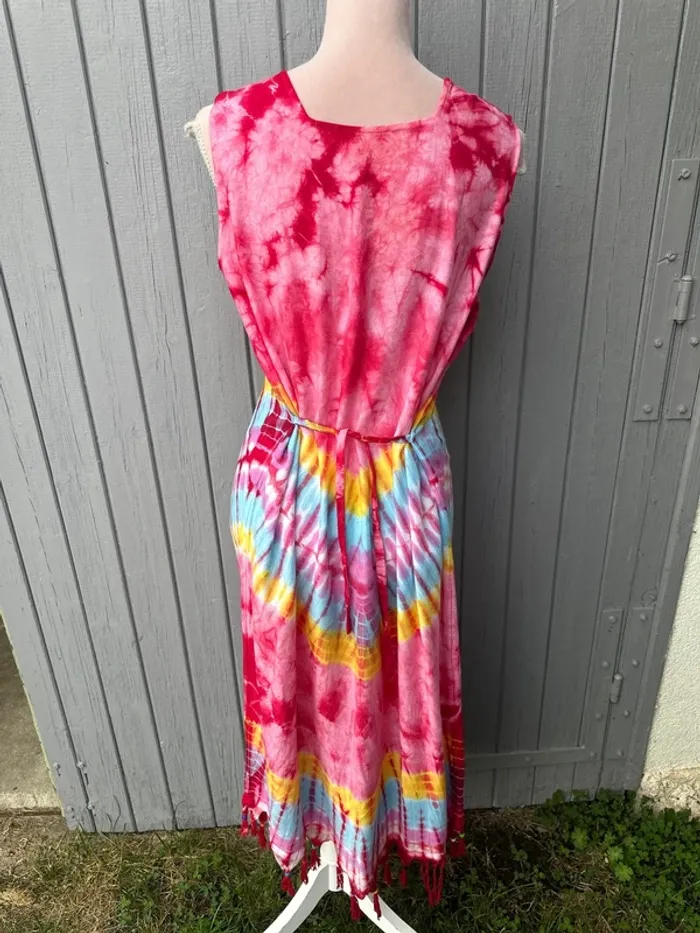 Robe longue d’été légère sans manches colorée fleuri - photo numéro 5
