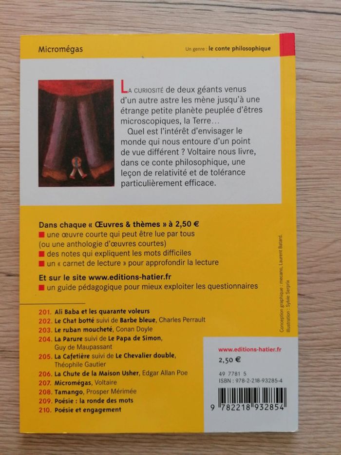Livre *micromegas* de voltaire - photo numéro 2