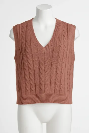 Pull sans manches Shein couleur vieux rose