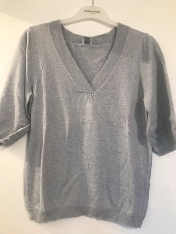 Pull coton gris clair