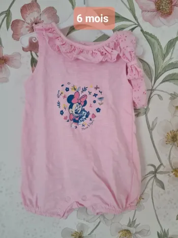 Pyjama été Minnie et bandeau bébé fille 6 mois