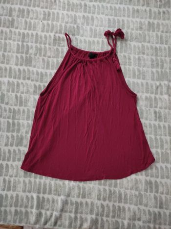 Débardeur léger fluide bordeaux dos croisé ouvert Jennyfer taille xs 34