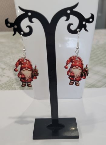 BOUCLES D'OREILLES GNOME NOEL ! NEUVE ! MODELE 2