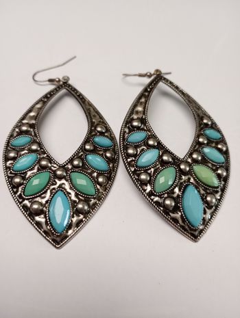Boucles d'oreille pierres turquoise