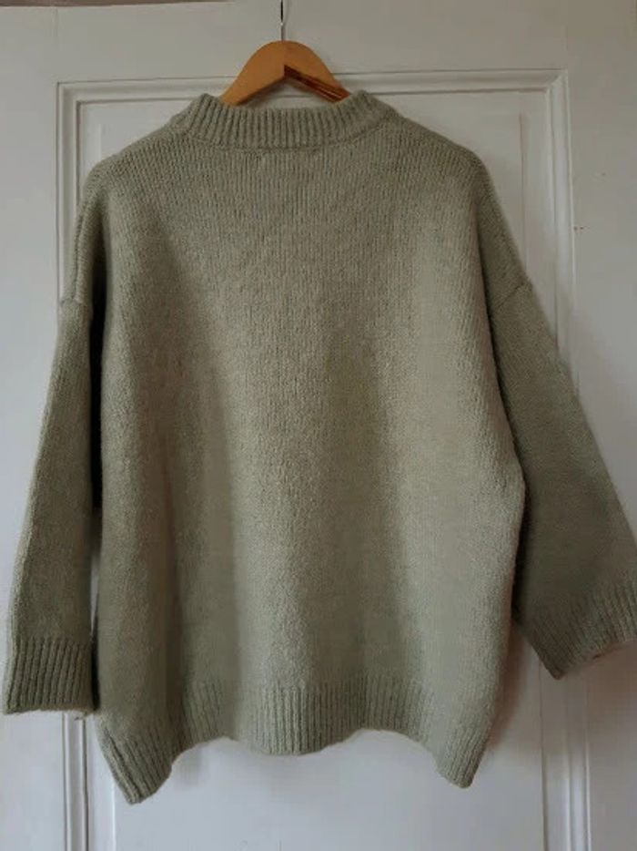 Pull en laine vert amande taille XS - photo numéro 3