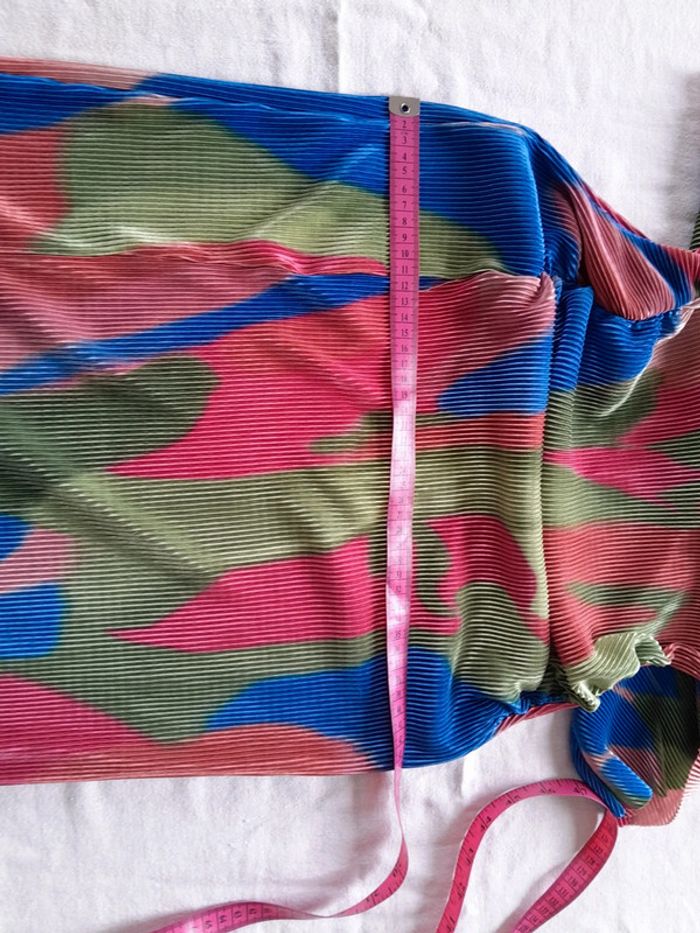Jolie robe longue multicolore plissée moulante drapée Asos Design - photo numéro 13