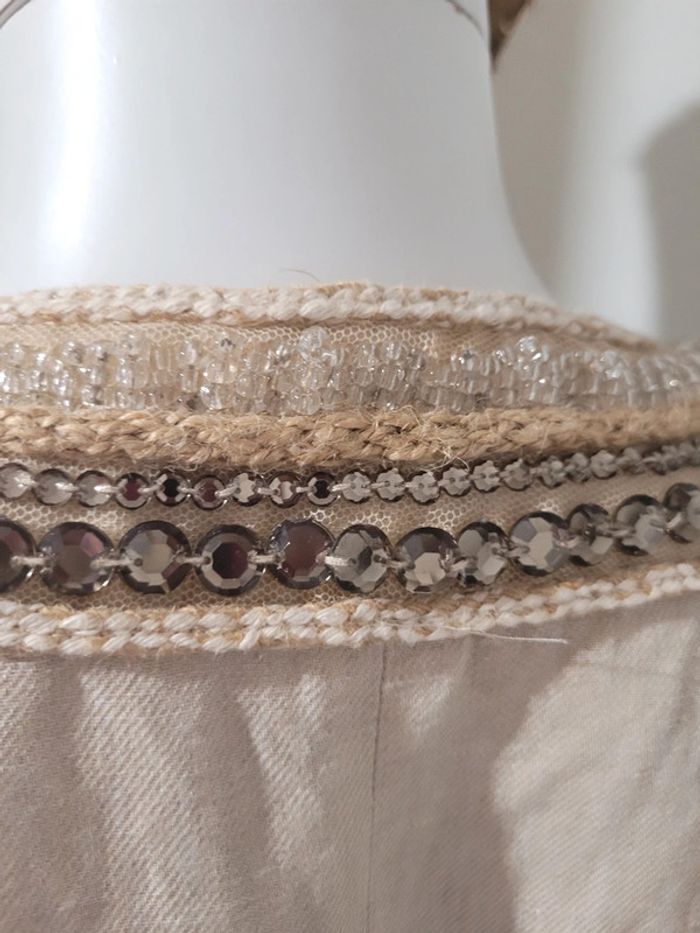 Veste perles avec du lin - photo numéro 8