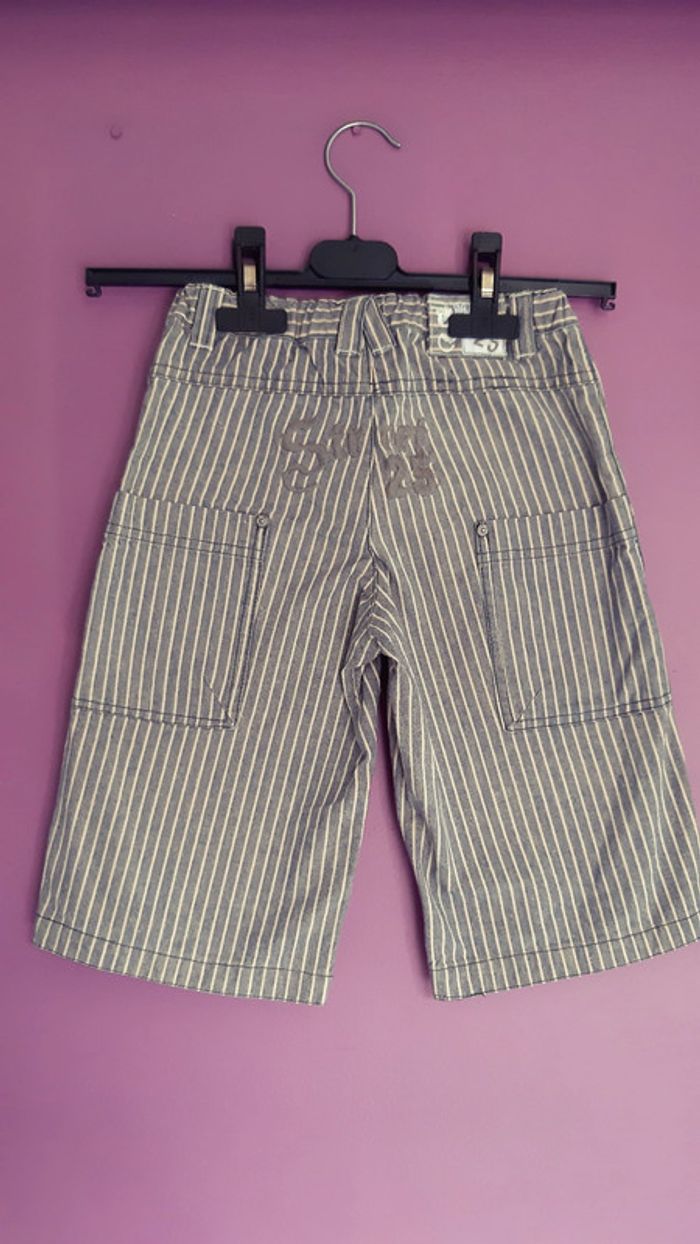 Bermuda en jean, à rayures - photo numéro 2