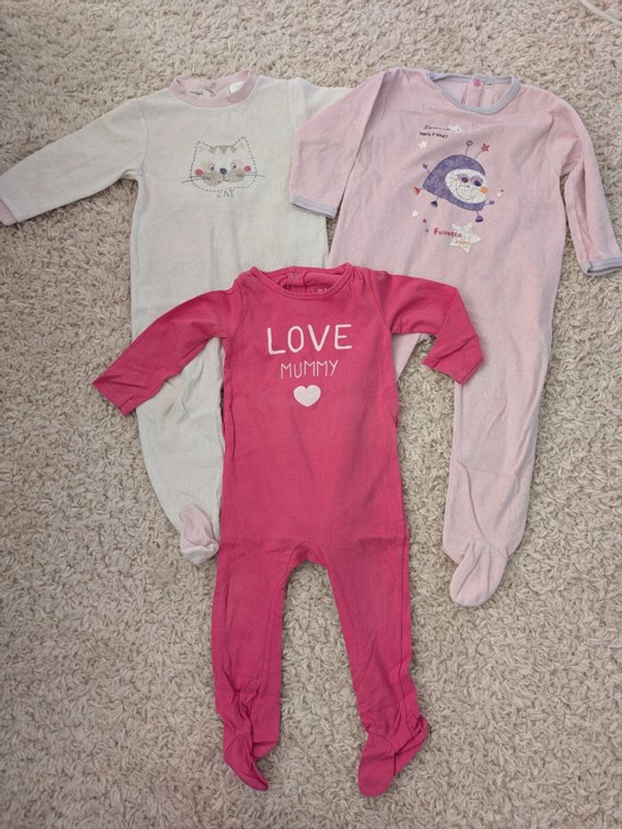 Lot de 3 pyjamas fille 2 ans / 24 mois