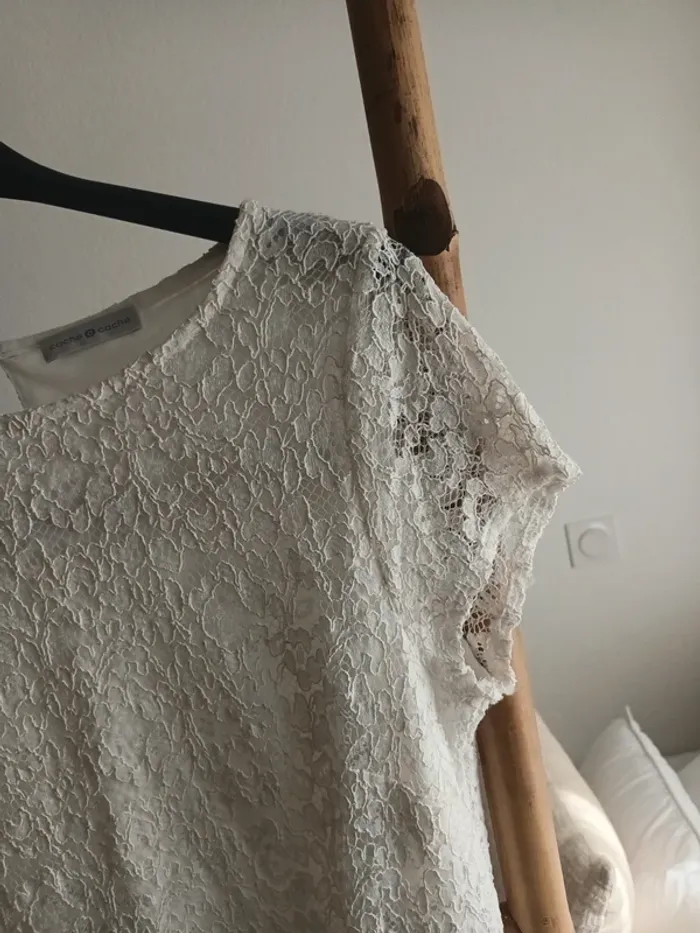 Robe en dentelle blanche Cache Cache taille M - photo numéro 4